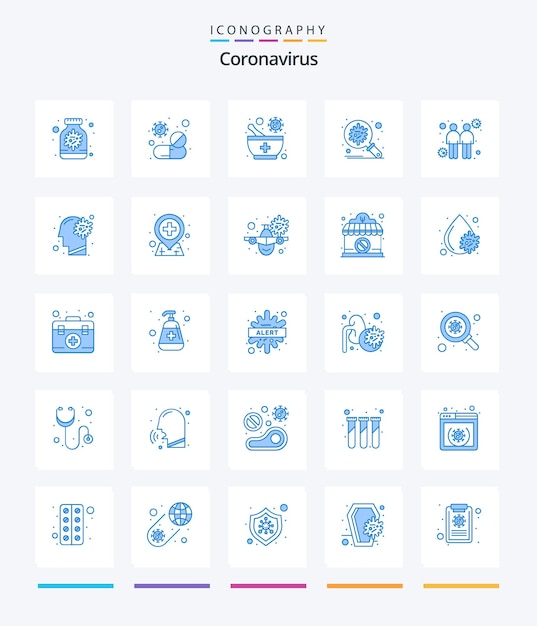 クリエイティブコロナウイルス25青いアイコンパック拡散防止ウイルスコロナ薬局など