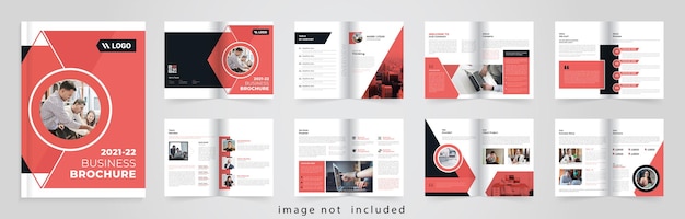 Vector creative corporate 16 pages brochure template