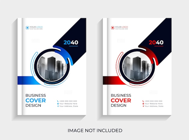 Creative corporate annual book cover design premium vector