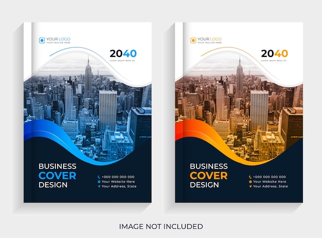 Vector creative corporate annual report book cover design set