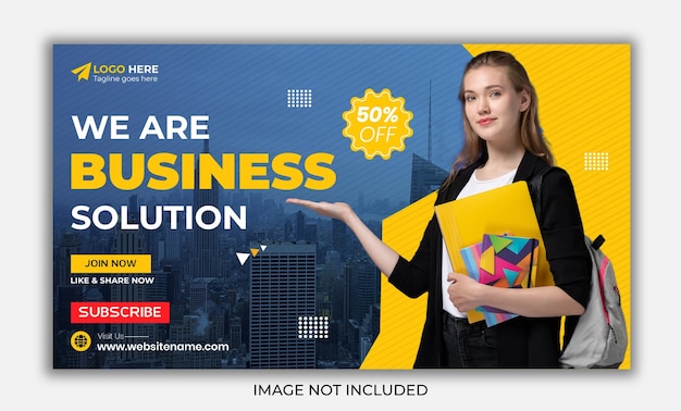 Creative corporate  business agency youtube thumbnail template and web banner design