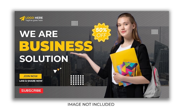 Modello di miniatura di youtube per agenzia di business aziendale creativa e design di banner web