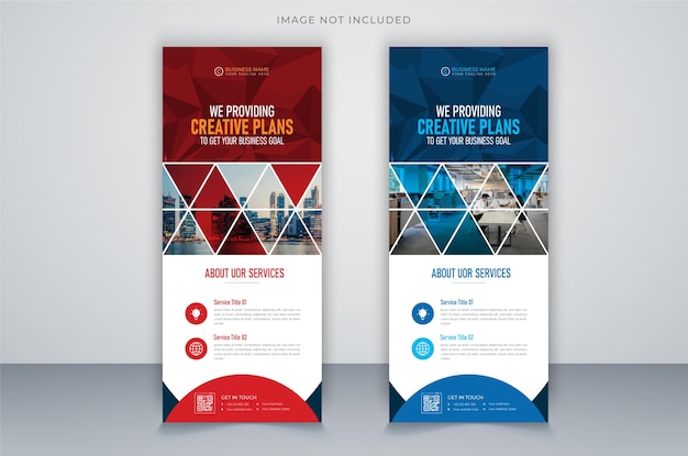 Creative corporate and business colorful roll up banner design template