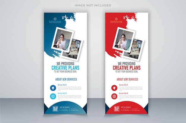 Creative corporate and business colorful roll up banner design template