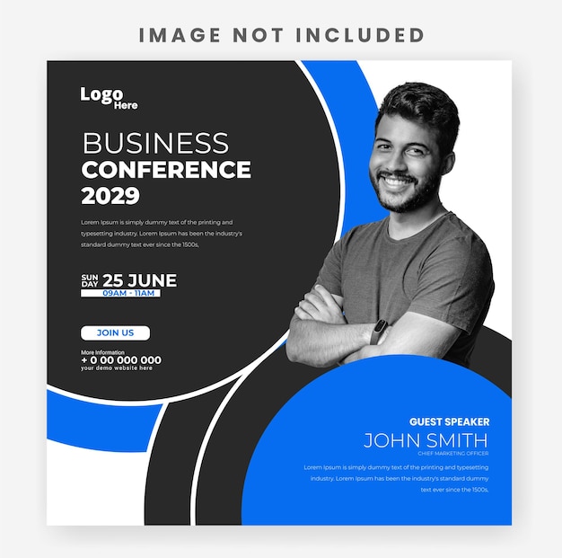 creative corporate business conference social media post banner template