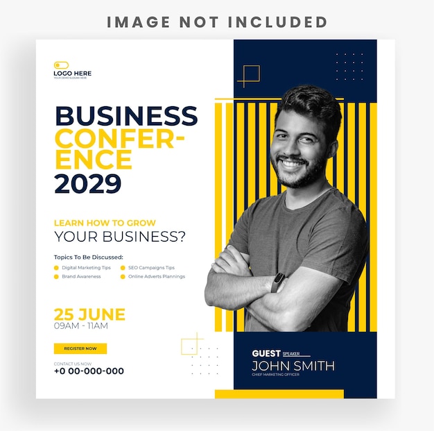 Vector creative corporate business conference social media post banner template