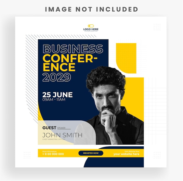 Creative corporate business conference social media post banner template