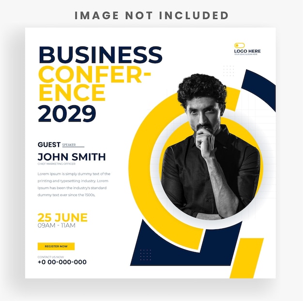 Creative corporate business conference social media post banner template