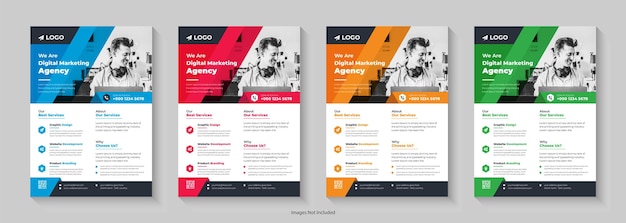 Vector creative corporate business flyer template corporate business flyer template with geometric shape