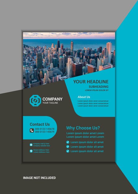 creative corporate business flyer template simple and clean a4 size with bleed vector design