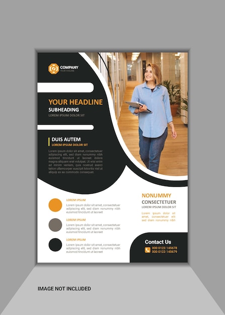 Creative corporate business flyer template simple and clean a4 size with bleed vector design