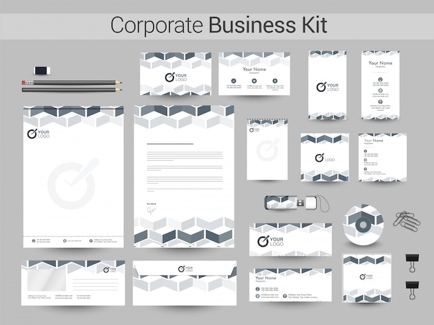 Vettore creative corporate business kit.