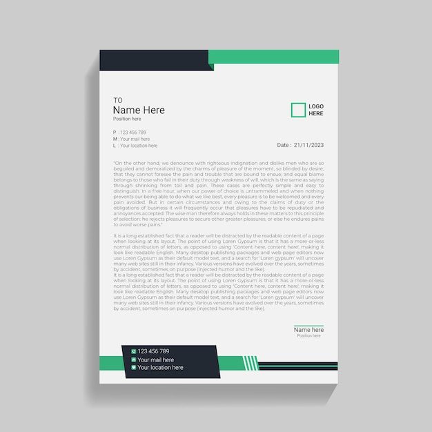 Creative corporate and business letterhead design