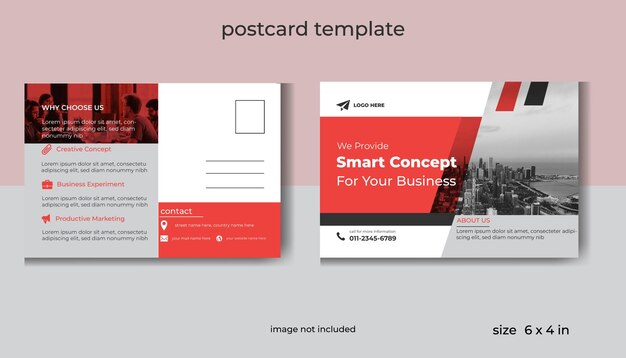 Vector creative corporate business marketing postcard template modern business eddm postcard design