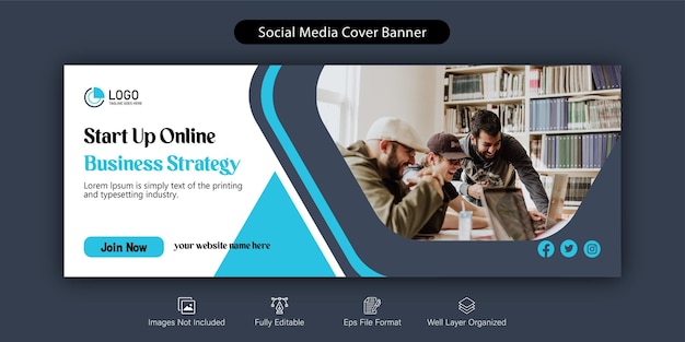 Creative corporate business marketing social media facebook cover banner post design template