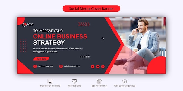 Vector creative corporate business marketing social media facebook cover banner post design template