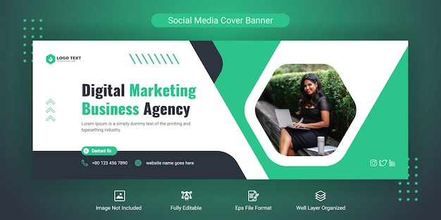 Creative corporate business marketing social media Facebook cover banner post template