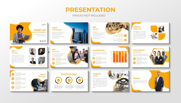 Modello di presentazione powerpoint di affari corporativi creativi vettore premium