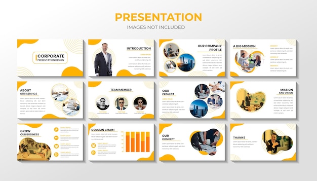 Шаблон презентации powerpoint creative corporate business premium векторы