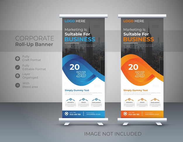 Modello di progettazione banner roll up business aziendale creativo