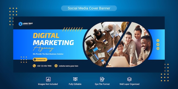 Vector creative corporate business social media facebook cover banner post template