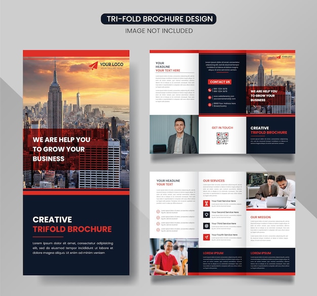 Creative corporate business trifold brochure template design