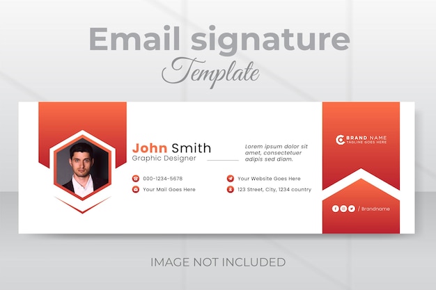 Creative corporate easy email signature footer layout rectangle shape design