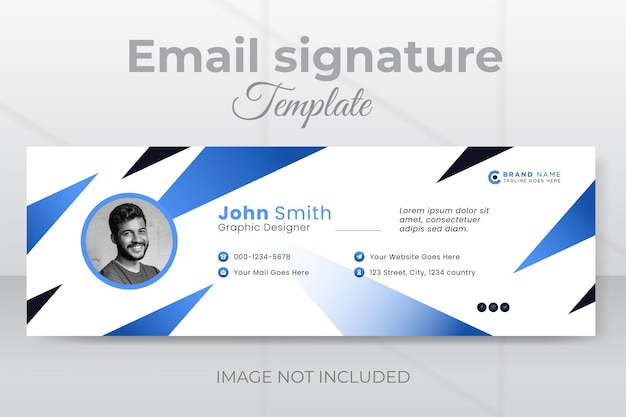 Vector creative corporate easy email signature footer layout rectangle shape design