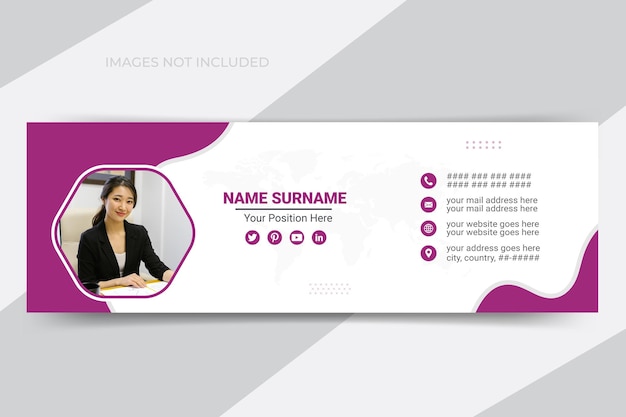 Creative or corporate email signature template design or email footer
