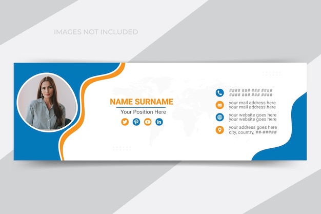 Creative or corporate email signature template design or email footer