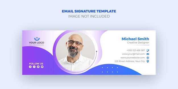 Design creativo del modello di firma e-mail aziendale