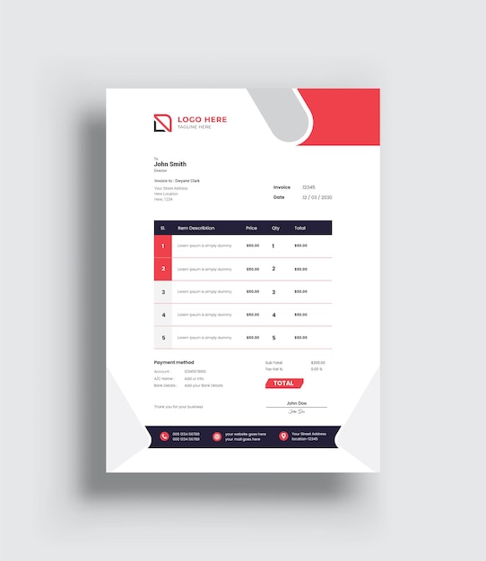 Vector creative corporate invoice template design