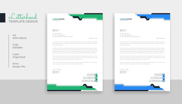 Vector creative corporate letterhead template design for your business