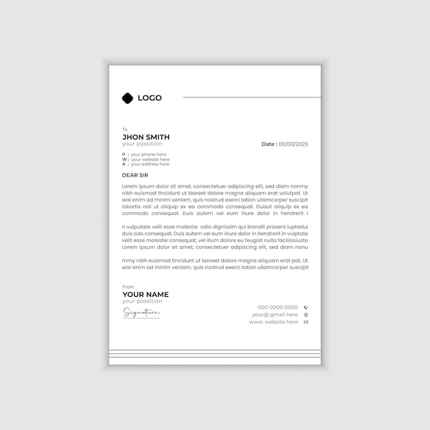 creative corporate minimalist modern letterhead design