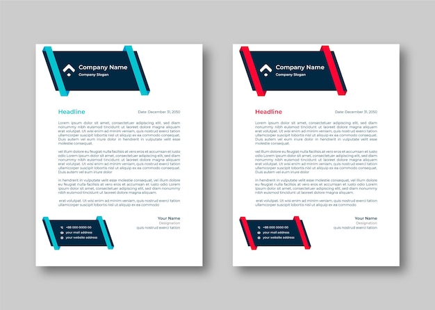 Vector creative corporate modern business letterhead design