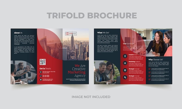 Vector creative corporate modern business trifold brochure template