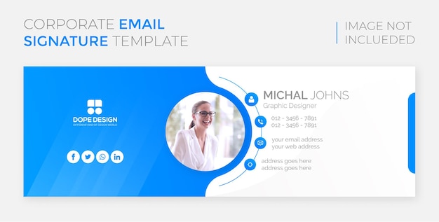 Creative Corporate Modern Email signature template design premium template Vector