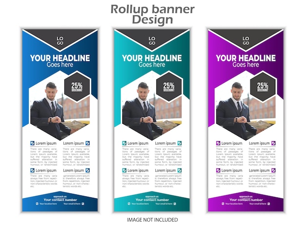 Creative corporate rollup banner sjabloon
