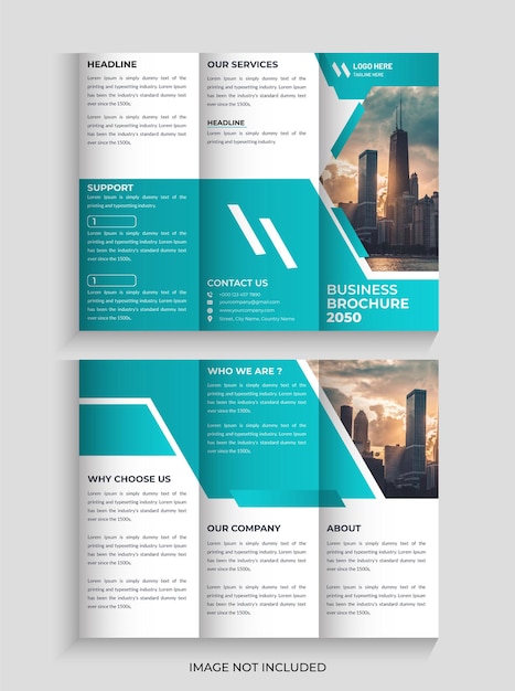 Design creativo di brochure aziendale a tre ante e modello di volantino a tre ante