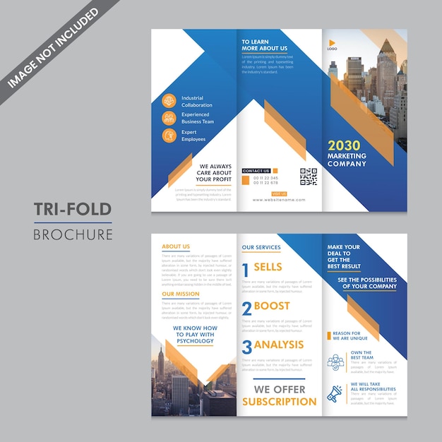 Vector creative corporate trifold brochure template