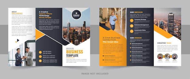 Vector creative corporate trifold flyer brochure template design