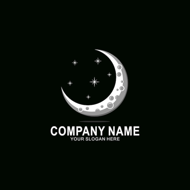 Creative crescent moon logo