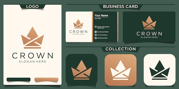 Creative crown abstract logo design vector template. vintage crown logo royal king queen concept