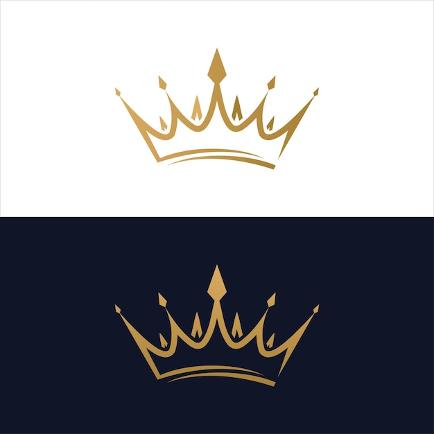 Vector creative crown concept logo design template