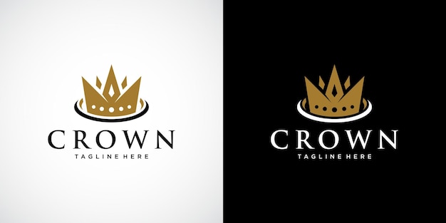 Creative crown concept logo ontwerpsjabloon