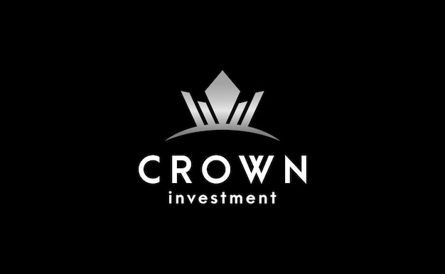 creative crown investment logo design abstract vector idea monogram template