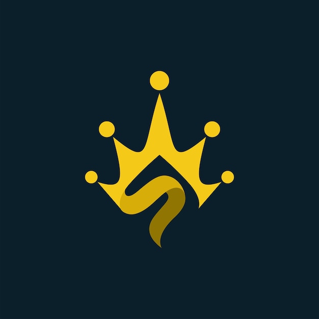 Vector creative crown logo design letter s concept