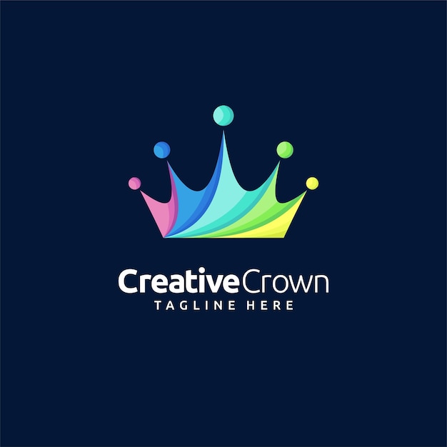 Logo corona creativa con concetto colorato