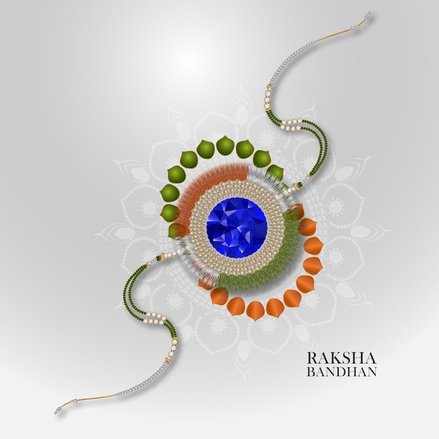 Vector creative crystal rakhio for happy raksha bandhan