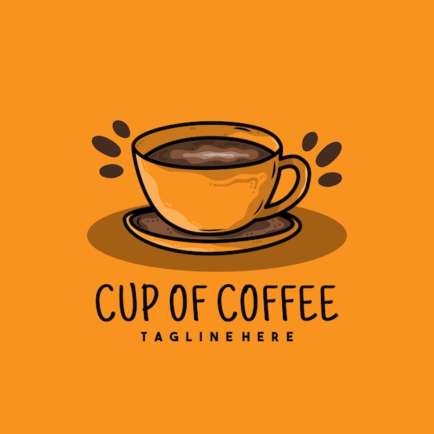 Vector creative cup of coffee illustration logo design